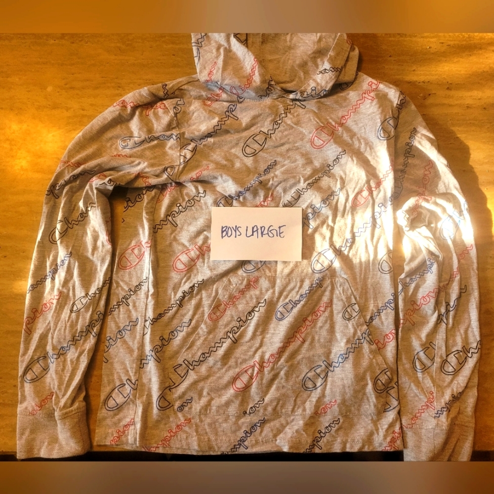 Champion brand boys large hooded shirt